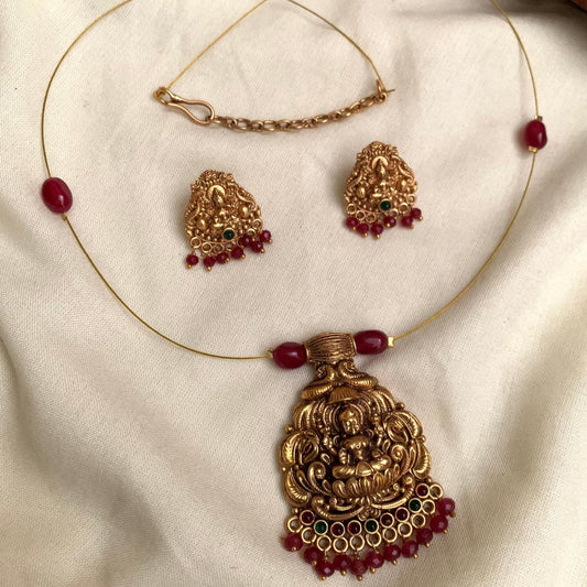 Invisible Thread Lakshmi Necklace Set IN19