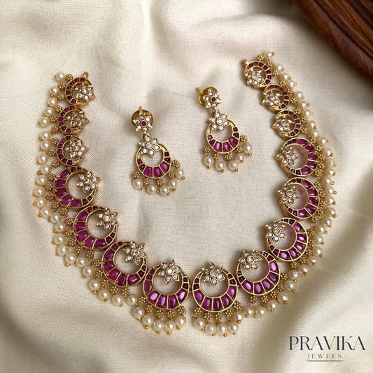 Pearl Drop Kundan Choker Necklace Set AN25