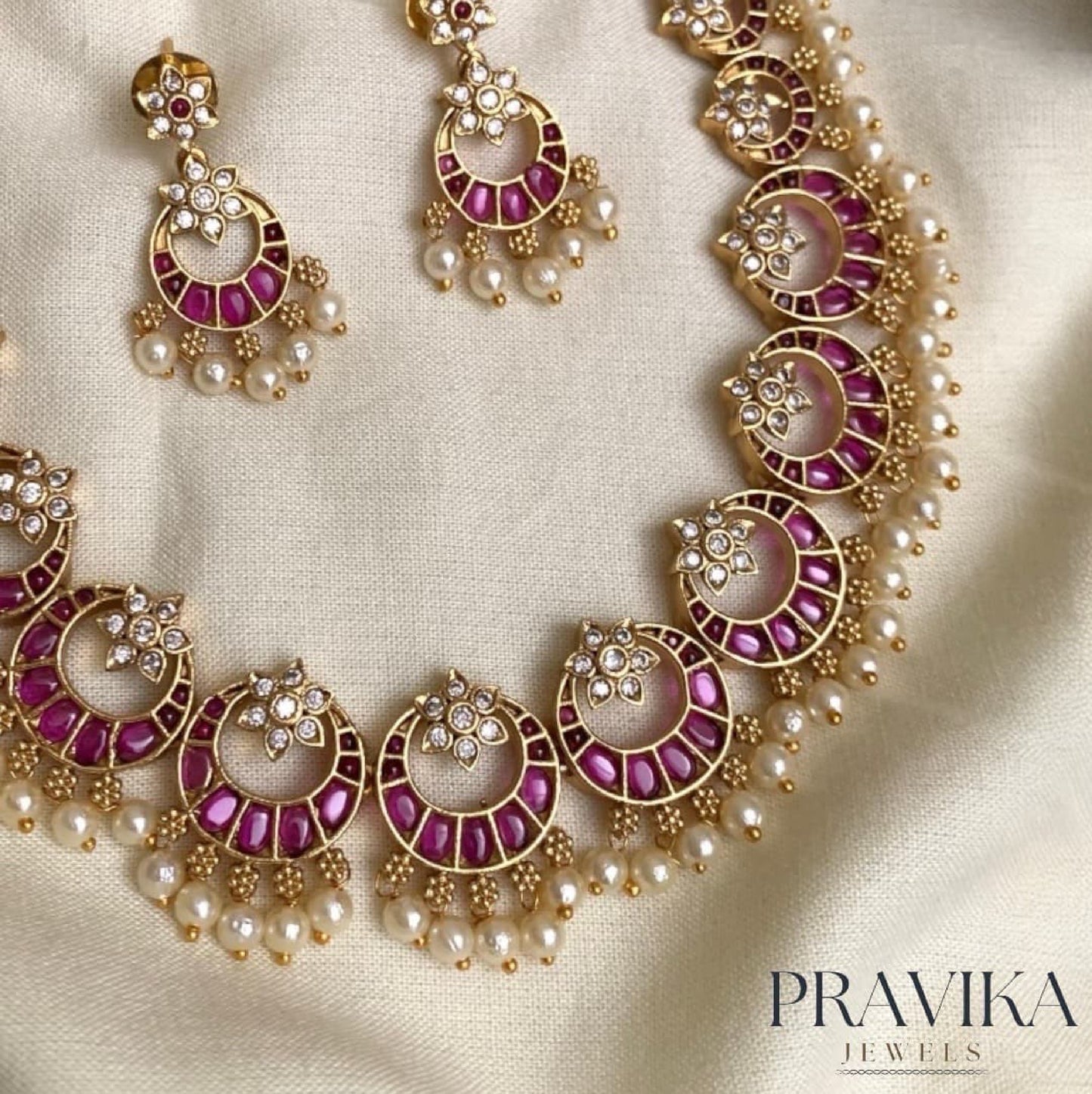 Pearl Drop Kundan Choker Necklace Set AN25