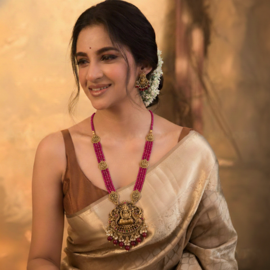 Temple-Inspired Lakshmi Long Haram LH34