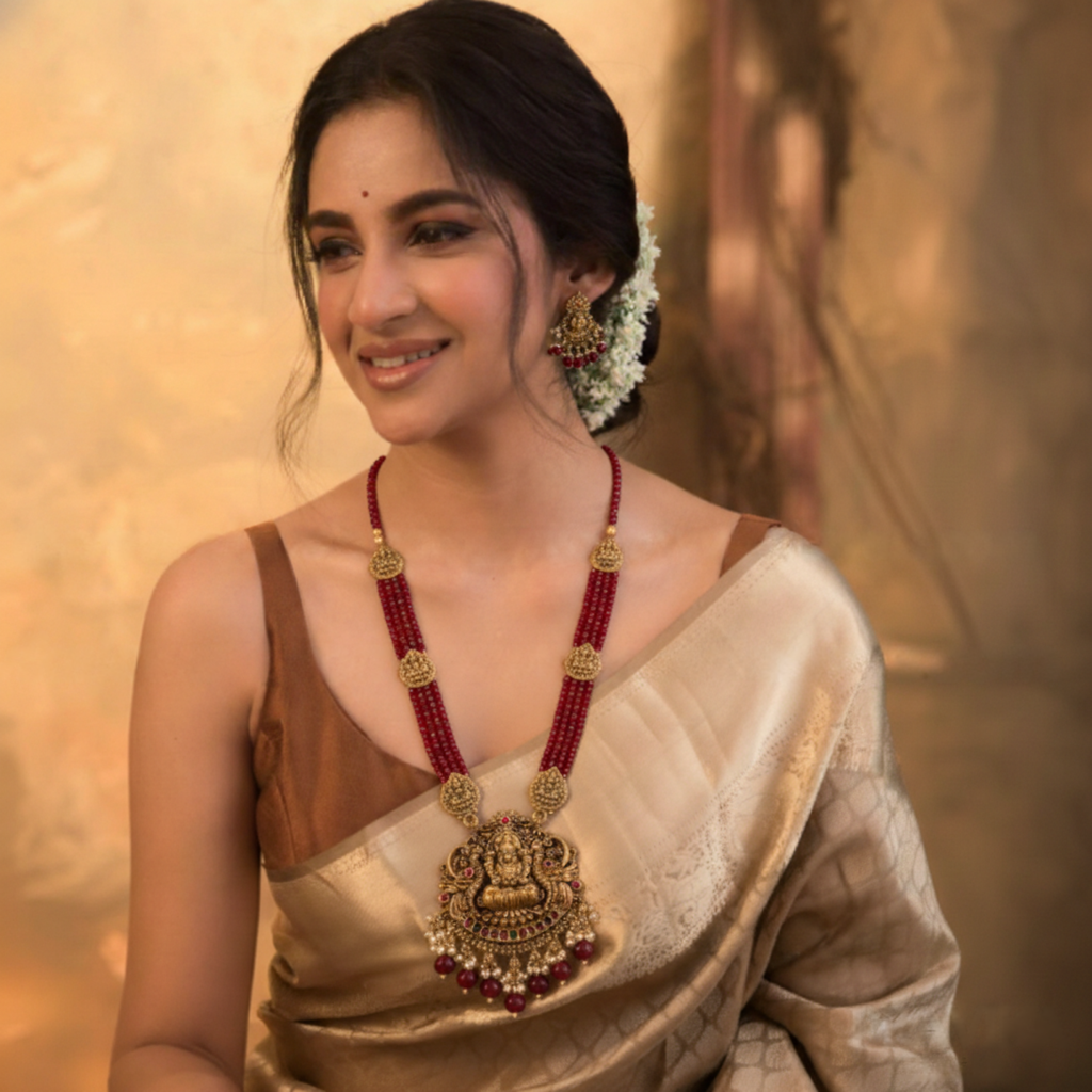 Temple-Inspired Lakshmi Long Haram LH34